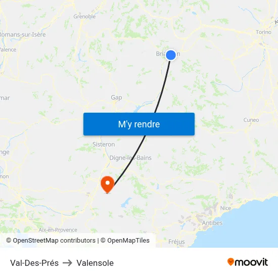 Val-Des-Prés to Valensole map