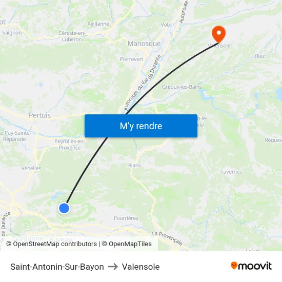 Saint-Antonin-Sur-Bayon to Valensole map