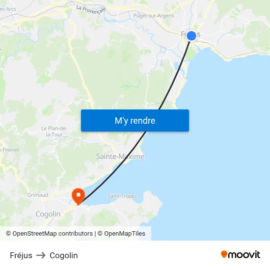 Fréjus to Cogolin map