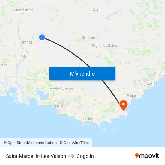 Saint-Marcellin-Lès-Vaison to Cogolin map
