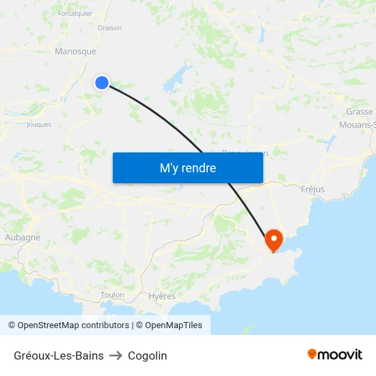 Gréoux-Les-Bains to Cogolin map