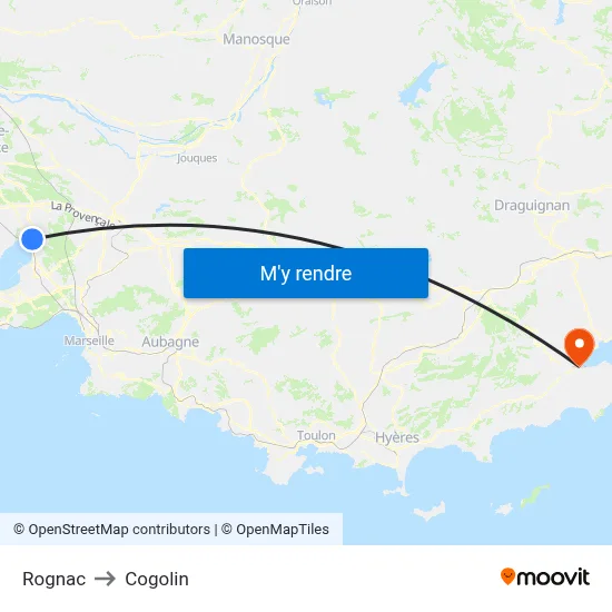 Rognac to Cogolin map