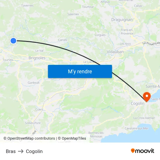 Bras to Cogolin map