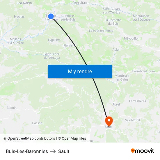 Buis-Les-Baronnies to Sault map