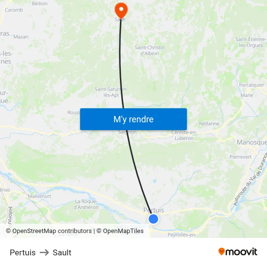 Pertuis to Sault map