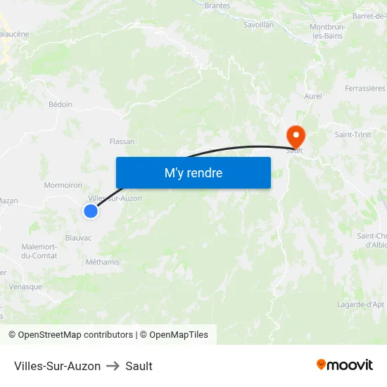 Villes-Sur-Auzon to Sault map