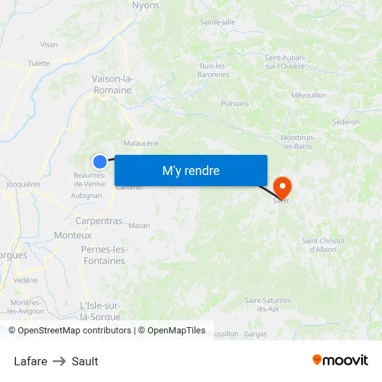 Lafare to Sault map