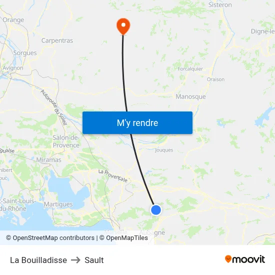 La Bouilladisse to Sault map