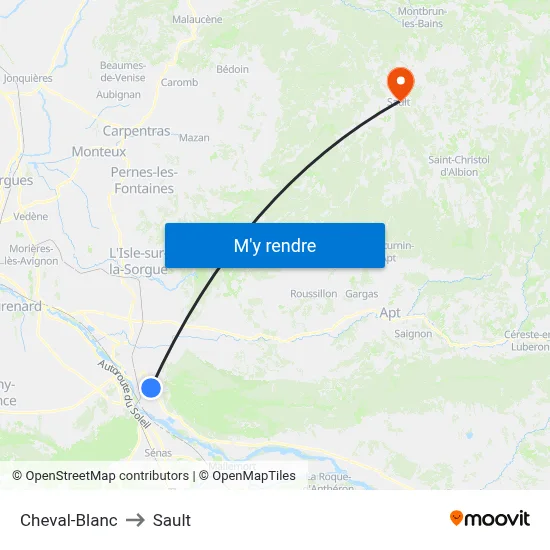 Cheval-Blanc to Sault map