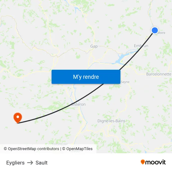 Eygliers to Sault map