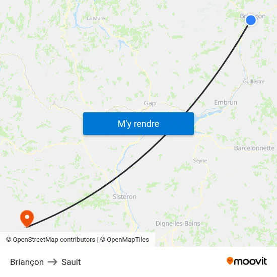 Briançon to Sault map