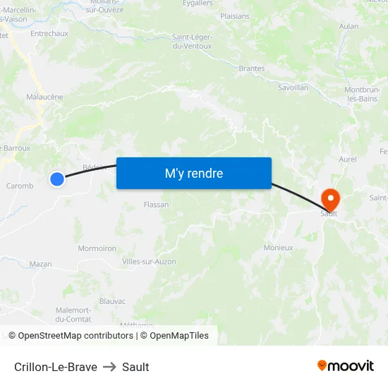Crillon-Le-Brave to Sault map
