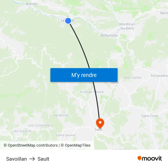 Savoillan to Sault map