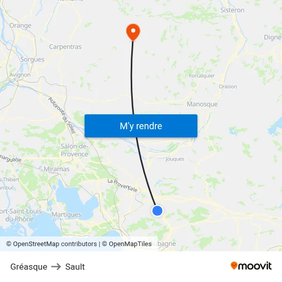 Gréasque to Sault map