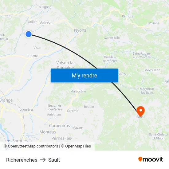 Richerenches to Sault map