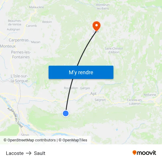 Lacoste to Sault map