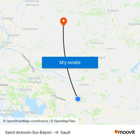 Saint-Antonin-Sur-Bayon to Sault map