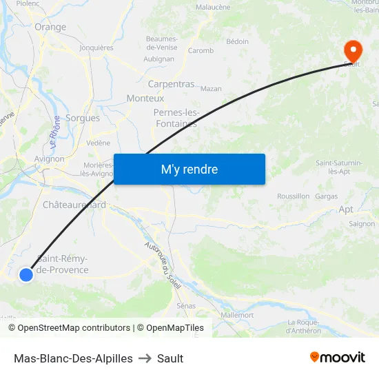 Mas-Blanc-Des-Alpilles to Sault map