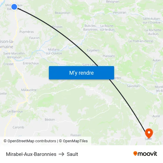 Mirabel-Aux-Baronnies to Sault map