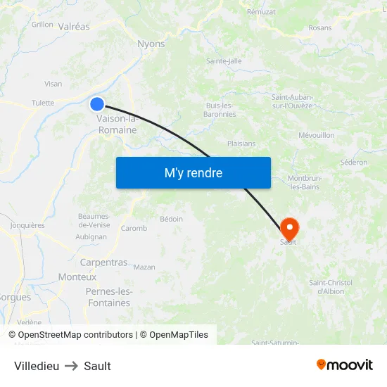 Villedieu to Sault map