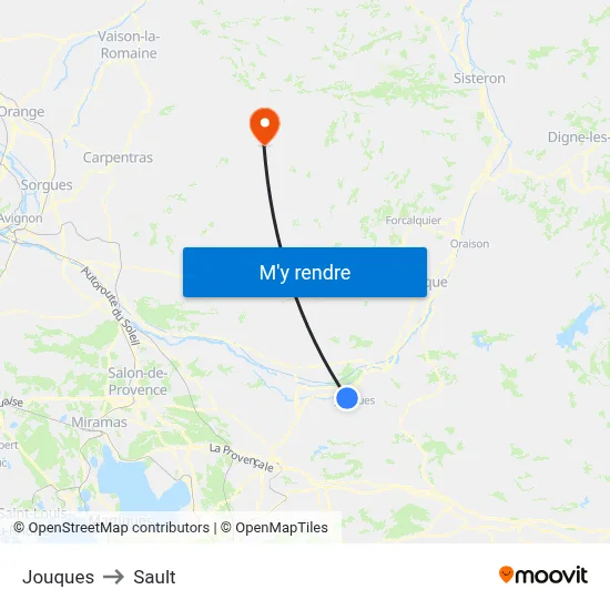 Jouques to Sault map