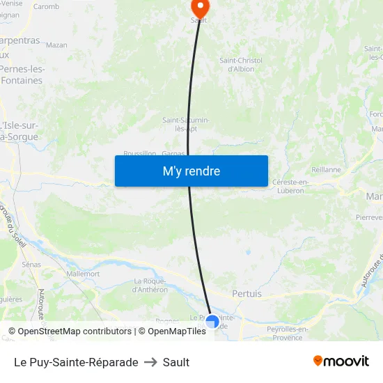 Le Puy-Sainte-Réparade to Sault map