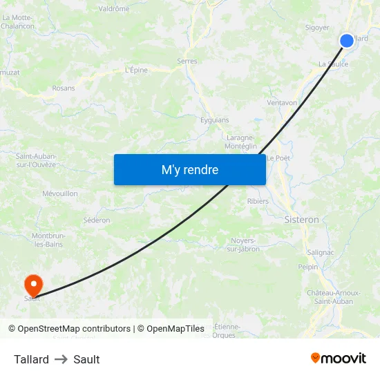 Tallard to Sault map