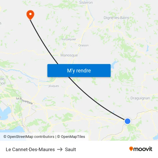 Le Cannet-Des-Maures to Sault map