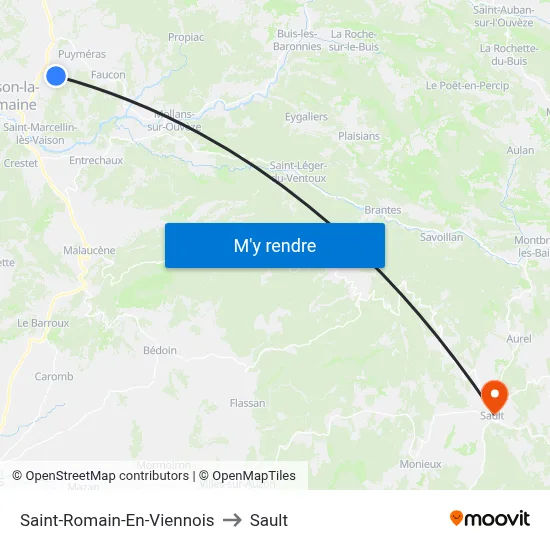 Saint-Romain-En-Viennois to Sault map