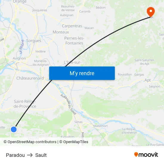 Paradou to Sault map