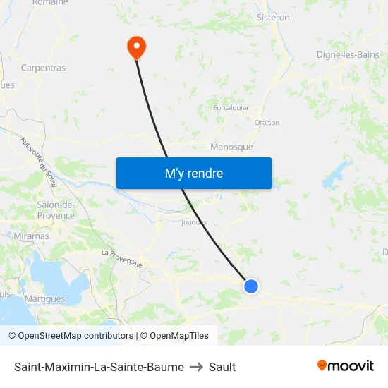 Saint-Maximin-La-Sainte-Baume to Sault map