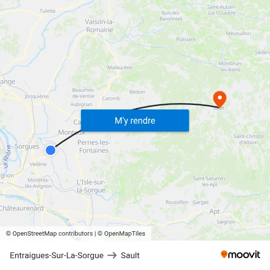 Entraigues-Sur-La-Sorgue to Sault map