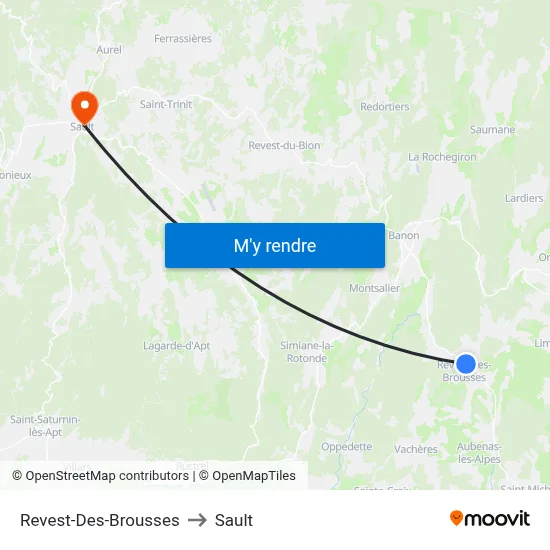 Revest-Des-Brousses to Sault map