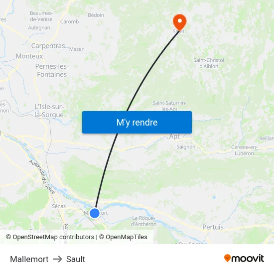 Mallemort to Sault map