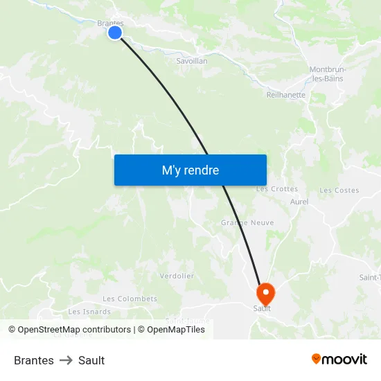 Brantes to Sault map