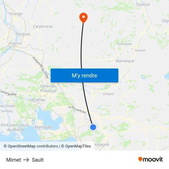 Mimet to Sault map