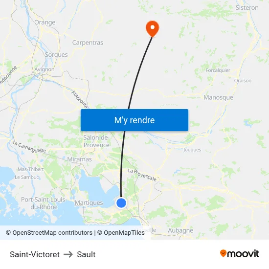 Saint-Victoret to Sault map