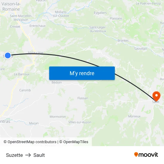 Suzette to Sault map