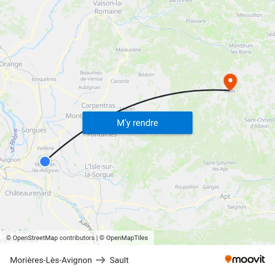 Morières-Lès-Avignon to Sault map