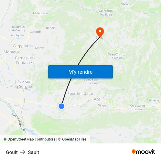 Goult to Sault map