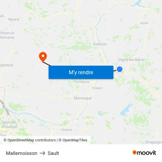 Mallemoisson to Sault map