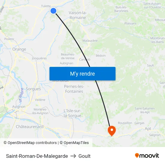 Saint-Roman-De-Malegarde to Goult map