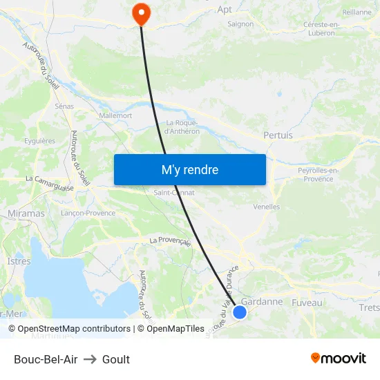 Bouc-Bel-Air to Goult map