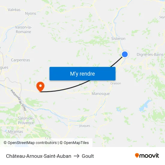 Château-Arnoux-Saint-Auban to Goult map