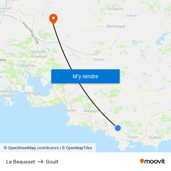 Le Beausset to Goult map