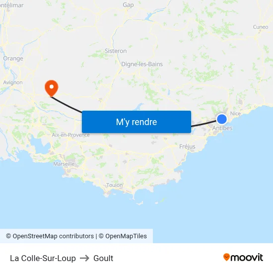La Colle-Sur-Loup to Goult map