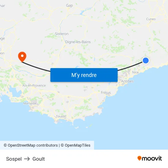 Sospel to Goult map