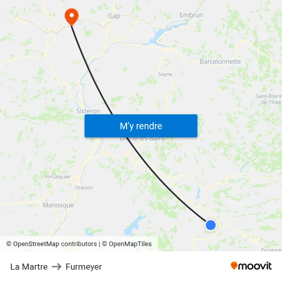 La Martre to Furmeyer map
