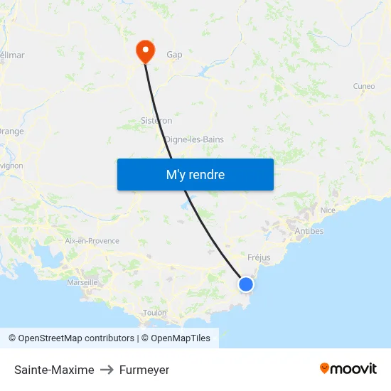 Sainte-Maxime to Furmeyer map