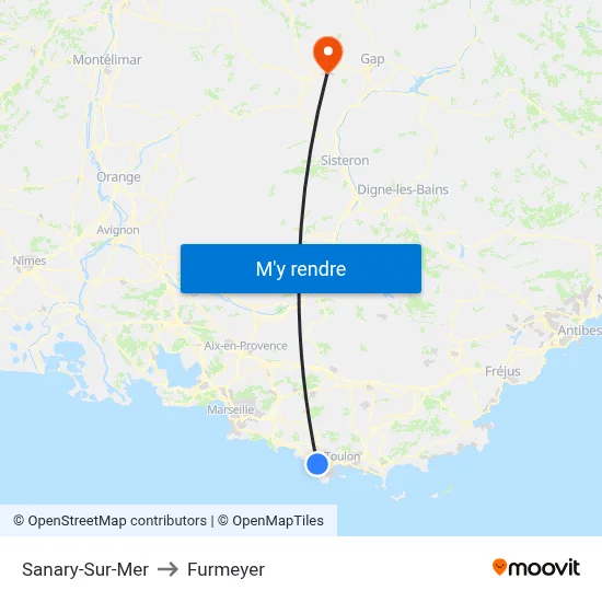 Sanary-Sur-Mer to Furmeyer map